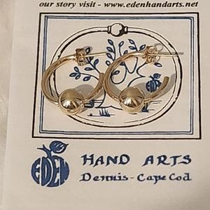 EDEN HAND ARTS 14K YELLOW GOLD OPEN HOOP EARRINGS